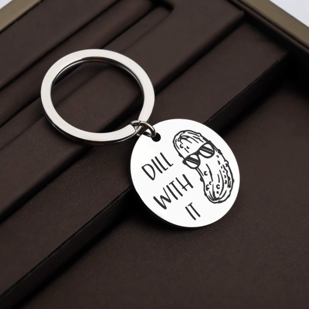 New Dill With It Pickle Keychain